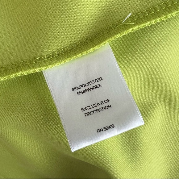 NWT Gibson Latimer Sleeveless Lime Green Ruched Midi Dress Size Large - Picture 10 of 10